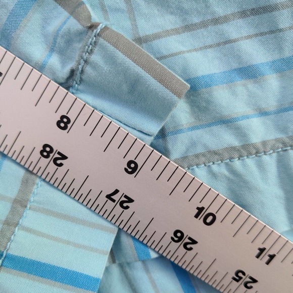 Arizona Mens Chino Shorts Blue Plaid Size 34 Cotton Slash Pockets - Picture 5 of 11
